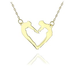 Couple Heart Necklace Chain Jewelry 