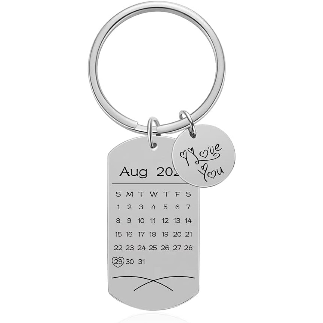 Personalized Photo Calendar Square-shaped Keychain Gift For Couple – JUUR  Personalized Jewelry